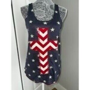 New with No Tags Boutique Cowgirl Cross Tank Top Size Large